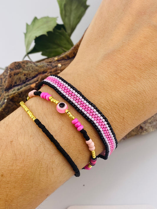 Duo Pink Turkish eye Bracelet