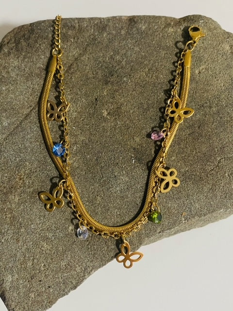 Gold butterfly bracelet