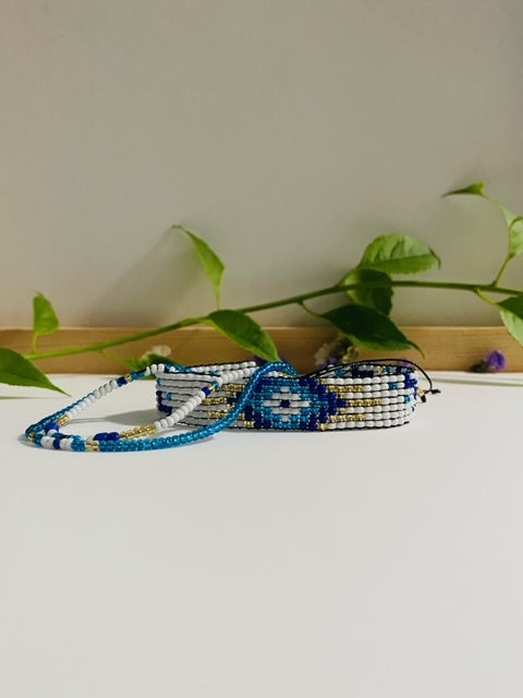 duo bracelet miyuki art white and blue