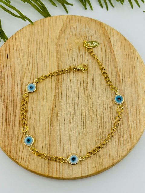 Gold Turkish eye bracelet